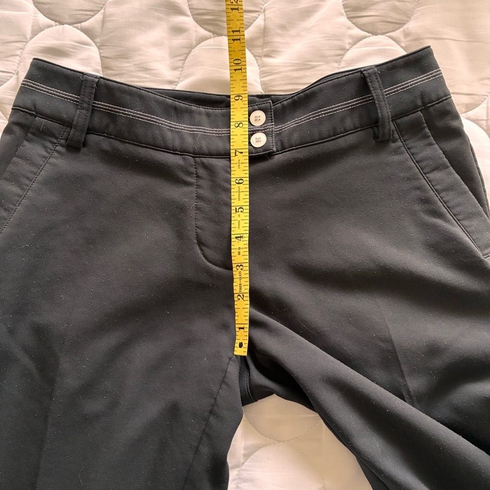 Adidas Pants Trousers Slacks Straight Leg Black Women’s Sz 2 Embroidered Logo - Picture 6 of 12